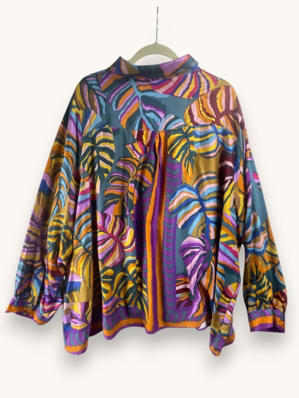 Haute Hippie Top NWOT Monstera Print 3X Boho - Picture 4 of 10